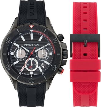 Nautica Nst Chronograph Silicone Watch Box Set