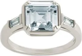 Sterling Forever Asscher-Cut Cubic Zirconia Ring in Silver at Nordstrom, Size 9