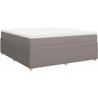 vidaXL Cama Box Spring Con Colch&oacute;n Tela Gris Taupe 180x200 Cm