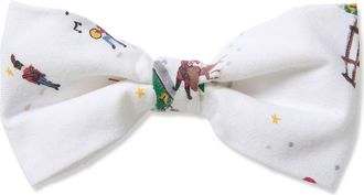 Petite Plume Holiday Town Dog Bow Tie in White at Nordstrom