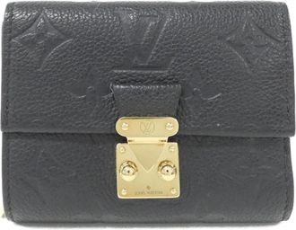 Louis Vuitton Black Leather Wallet (Tri-Fold) (Pre-Owned)