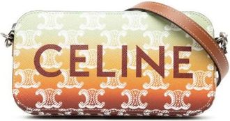Celine Pre-owned Cross Body Bags, female, Multicolor, Size: ONE SIZE Pre-owned Triomphe Horizontal Pouch Leather Shoulder Bag