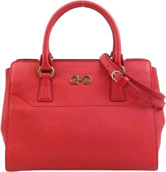 Ferragamo Pre-owned Handbags, female, Red, Size: ONE SIZE Pre-owned Leather Shoulder Bag