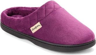 Dearfoams Darcy Quilted Cuff Velour Clog Slipper in Aubergine at Nordstrom, Size X-Large