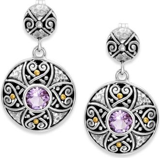 Samuel B. 18K & Silver 0.80 Ct. Tw. Amethyst Drop Earrings
