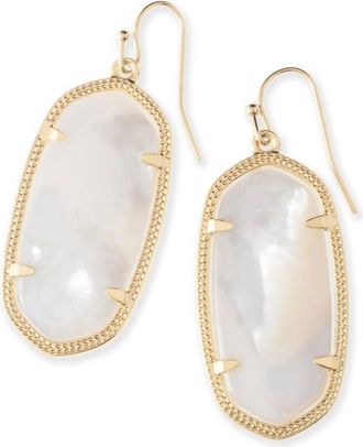 Kendra Scott Womens Elle Drop Earrings In Gold Ivory Mother-Of-Pearl