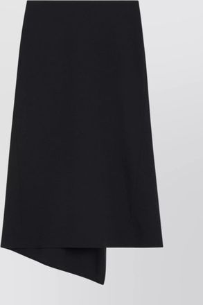 Victoria Beckham wool blend asymmetric hem midi skirt
