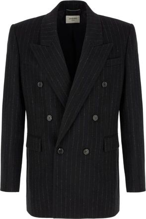 Saint Laurent Stijlvolle Jassen en Vesten Collectie - Heren - Blazers - Zwart - XL - Jassen
