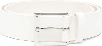 Orciani Witte Leren Riem met Pin-Gesp - Heren - Riemen - Wit - 100 CM - Accessoires