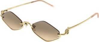 Gucci GG1604S 003 Womens Sunglasses Gold Size 53 - Free RX Lenses - Free RX Lenses