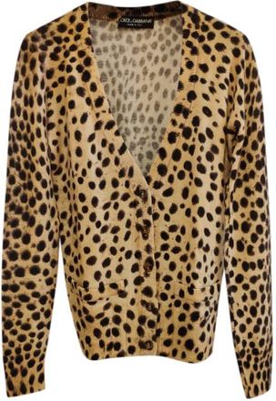 Dolce & Gabbana Cashmere Leopard Print Cardigan Size XS