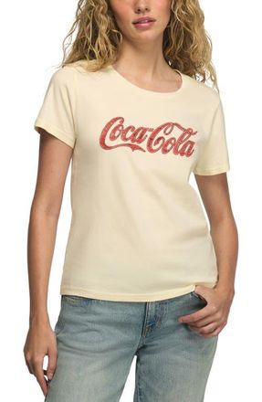 Lucky Brand Coca Cola Lace Logo Graphic Cotton T-Shirt in Canoli Cream at Nordstrom, Size X-Large