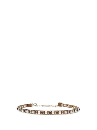 Etro Jeweled Studded Leather Belt - Brown