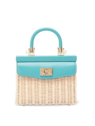 Rodo Wicker And Leather Small Handbag