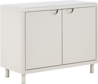 Beliani Aparador Moderno De 2 Puertas Para Oficina En Casa Con 2 Estantes De Acero Beige Claro Korvo