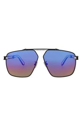 Philipp Plein 63mm Shield Sunglasses in Black Black Multicolor at Nordstrom Rack