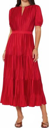 Current Air Pleated Maxi Dress In Red