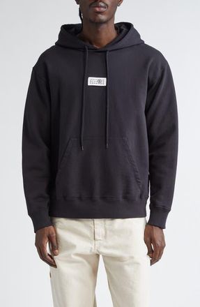 Maison Margiela Numeric Logo Patch Hoodie in Washed Black at Nordstrom, Size Medium