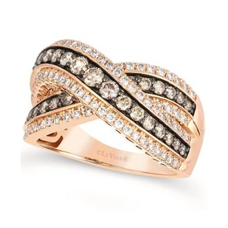 Le Vian Ladies Chocolate And Strawebrry Gladiator Collection Rings set in 14K Strawberry Gold