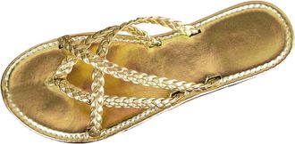 Generic Thong Sandals for Women Comfort Womens Beach Slippers Hollow Casual Slippers Flat Shoes Sandals (Gold, 7.5)