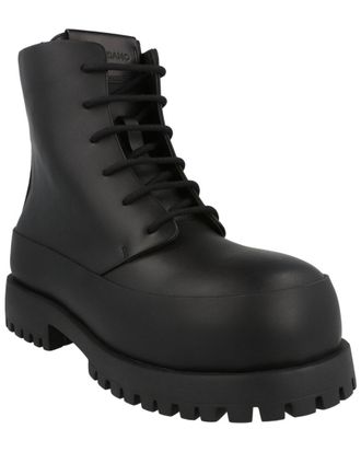 Ferragamo Fede Leather Combat Boot