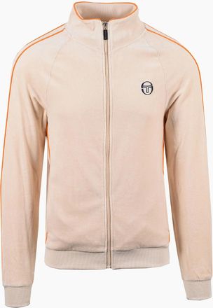 Sergio Tacchini Mens SERGIO TACCHINI TASSO VELOUR TRACK TOP SANDSHELL/ORANGE PEPPER - Tan - Size: 42