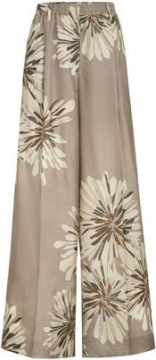 Brunello Cucinelli Bloom print pongee trousers in Khaki at Nordstrom, Size 42 It