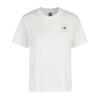 adidas by Stella McCartney Tops, Dames, Wit, S, Klassiek T-shirt voor dagelijks gebruik