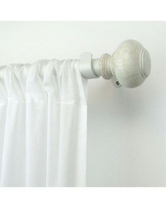 Elrene Rhinebeck Rustic Faux Wood 1In Window Drapery Single Curtain Rod