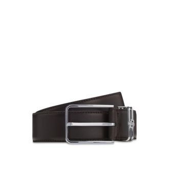 BOSS Italian-leather belt with Double B monogram