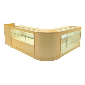 MonsterShop Vega LED Shop Counter Set K1500, C1500, TB60 & CM60 - Maple in Beige