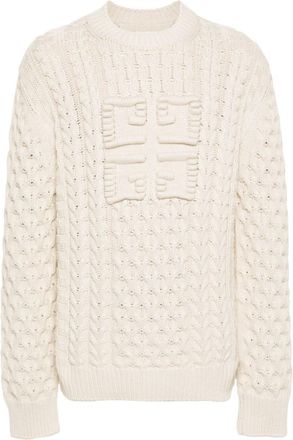 Givenchy Natural Logo Cable Knit Sweater