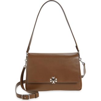 Tory Burch Charlie Leather Shoulder Bag in Malt Brown at Nordstrom