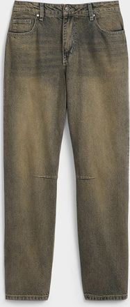 Kuwalla Mens Dirty indigo darted-knee jean Baggy fit
