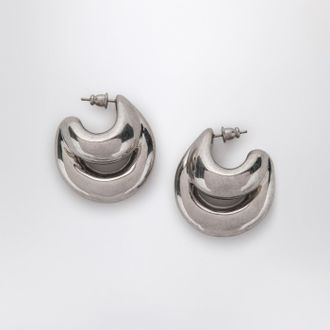 Panconesi Blow Up Huggies earrings in silver tone