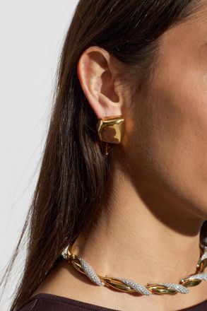 Bottega Veneta Earrings Finished With 18-carat Gold, Womens, Gold