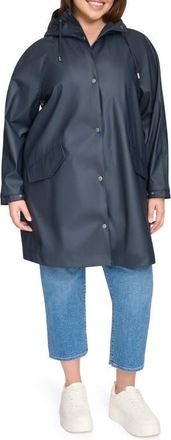 Levi's Water Resistant Hooded Raincoat in Navy at Nordstrom, Size 3X