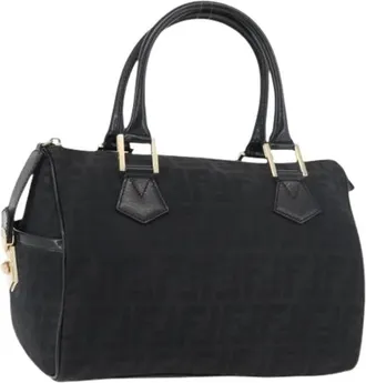 Fendi Pre-owned Handbags, female, Black, Size: ONE SIZE Pre-owned Zucca Canvas Hand Bag