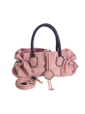Carlos Falchi Mini Satchel Top Grain Leather Bag in Dusty Rose at Nordstrom