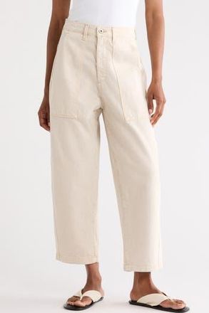AG - Adriano Goldschmied Camille High Waist Crop Straight Leg Jeans in Sulfur Desert Rock at Nordstrom Rack, Size 29
