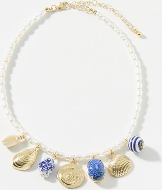 Simons Womens Ocean-charm bead necklace
