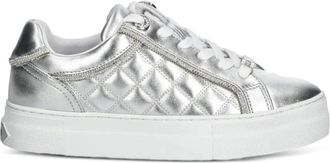 Guess Co Gewatteerde metallic sneakers - Zilver