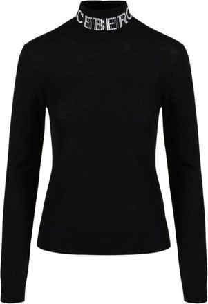 Iceberg Mock-neck Trui - Dames - Coltruien - Zwart - L - Wol - Truien & Vesten