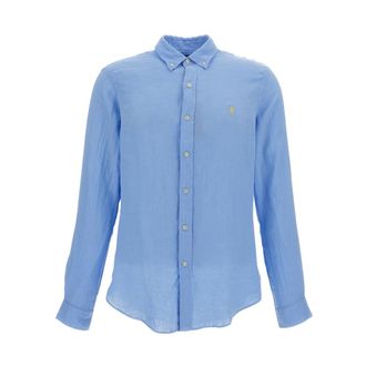 Polo Ralph Lauren Camicia - Heren - Casual Overhemden - Blauw - M - Leer - Overhemden