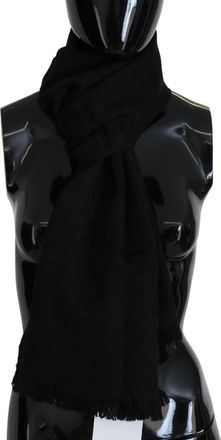 Gianfranco Ferre Wool Neck Wrap Shawl Fringes Womens Scarf