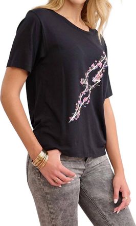 Chrldr Floral Bolt T-Shirt In Black