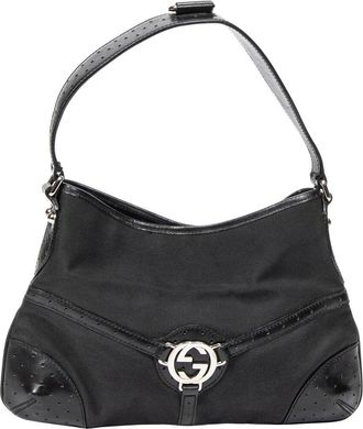 Gucci Black Canvas Reins Hobo (Authentic Pre-Loved)