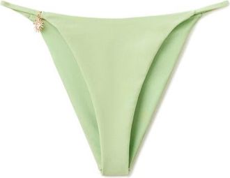Mango Charm Detail Bikini Bottoms in Pastel Green at Nordstrom, Size X-Small
