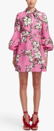 LEO LIN Luminous Linen Mini Dress In Pink