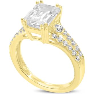 LuvMyJewelry Gohar 14K Yellow Gold Emerald Cut Lab Grown Diamond Engagement Ring - 2.04 Ct at Nordstrom, Size 5
